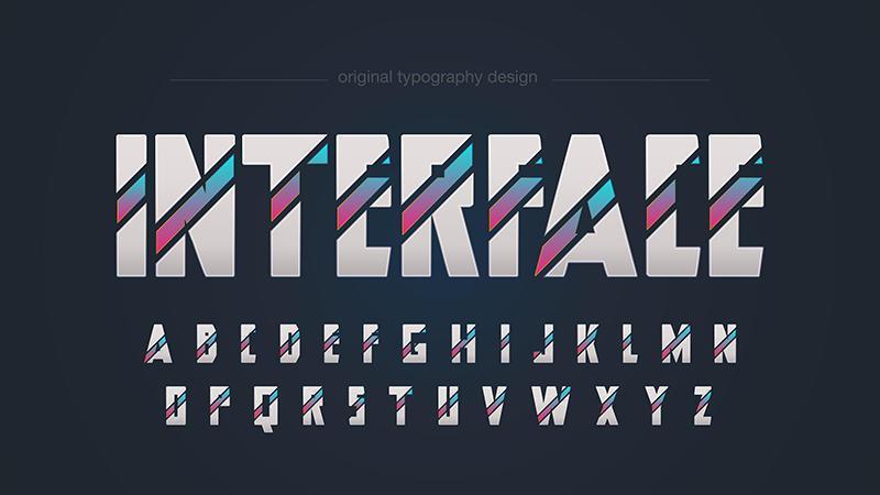 Abstract Geometric Futuristic Typography  vector