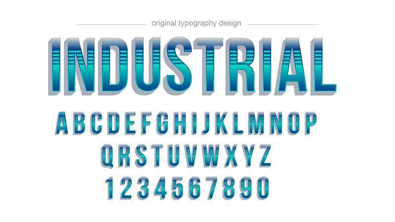 Blue  Striped Gradient Bold Typography vector
