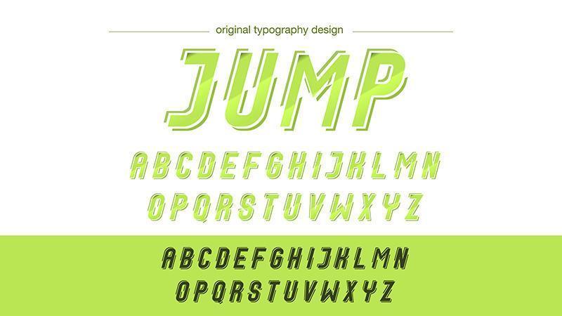 Tipografía Neon Green Action vector