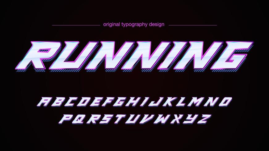 Abstract Speed Sports Chrome Typography vector