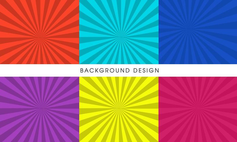 Modern abstract sunburst background set vector