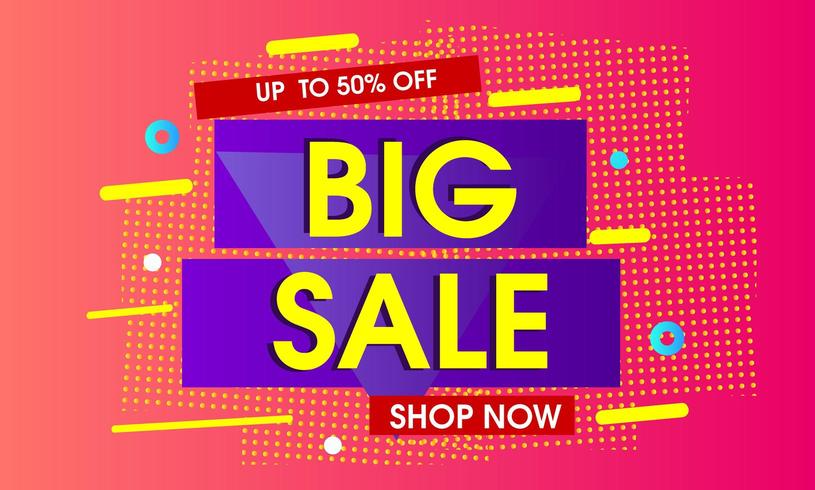 Big sale  with pink abstract background vector