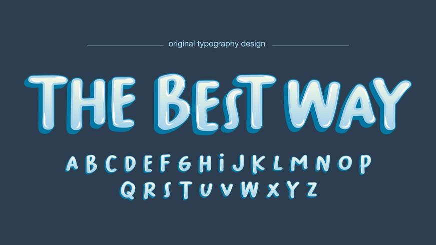 Blue Handwritten Cartoon Bubble  Typography  vector