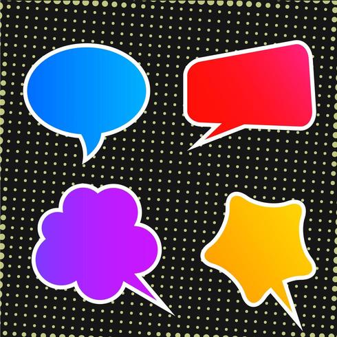 Abstract colorful speech bubble collection vector