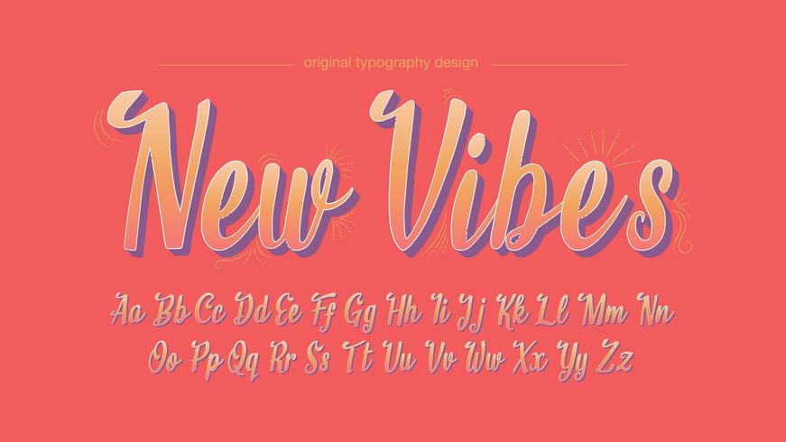 Colorful Handwritten Vintage Artistic Font vector