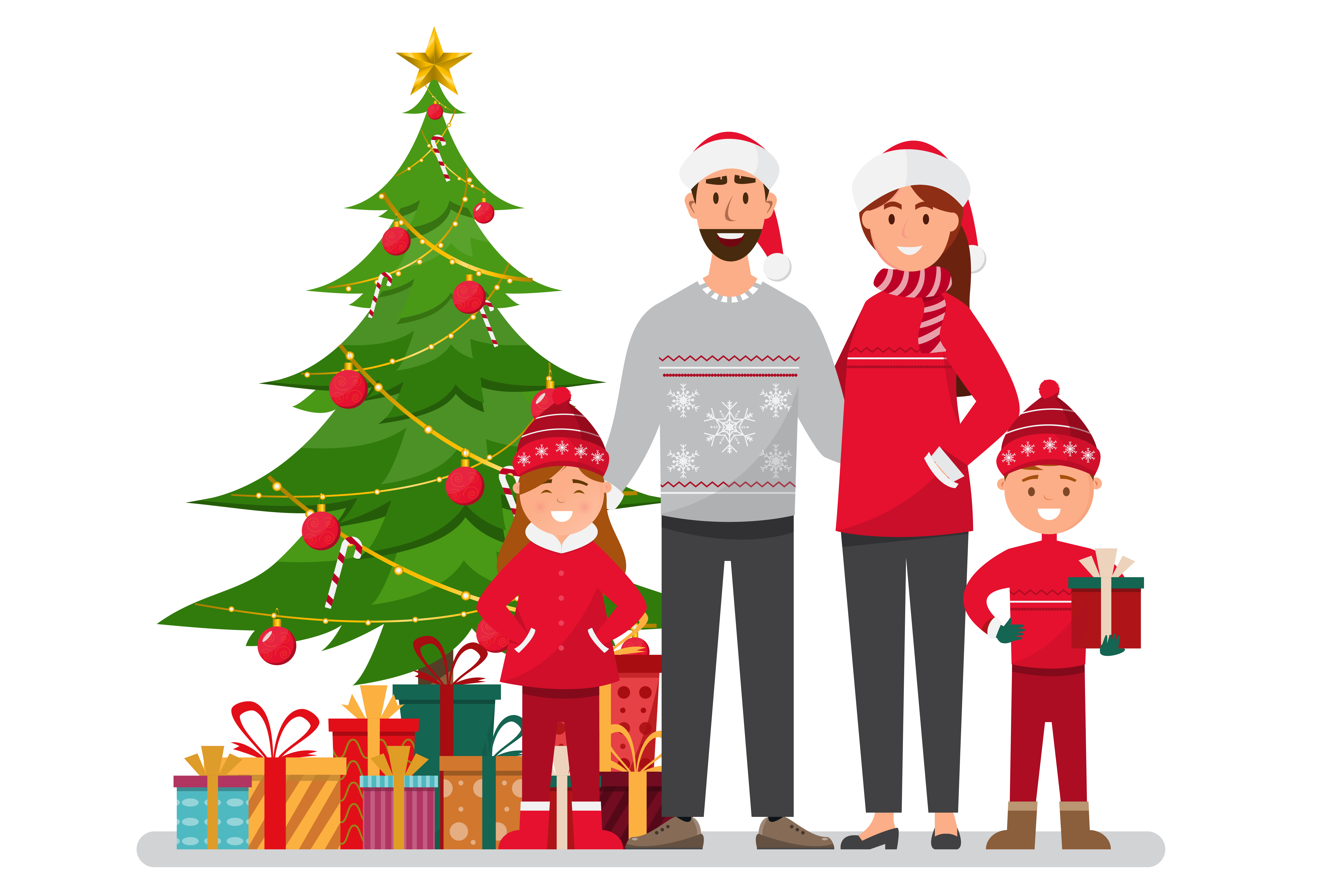 Family Celebrating Christmas 676723 Vector Art At Vecteezy