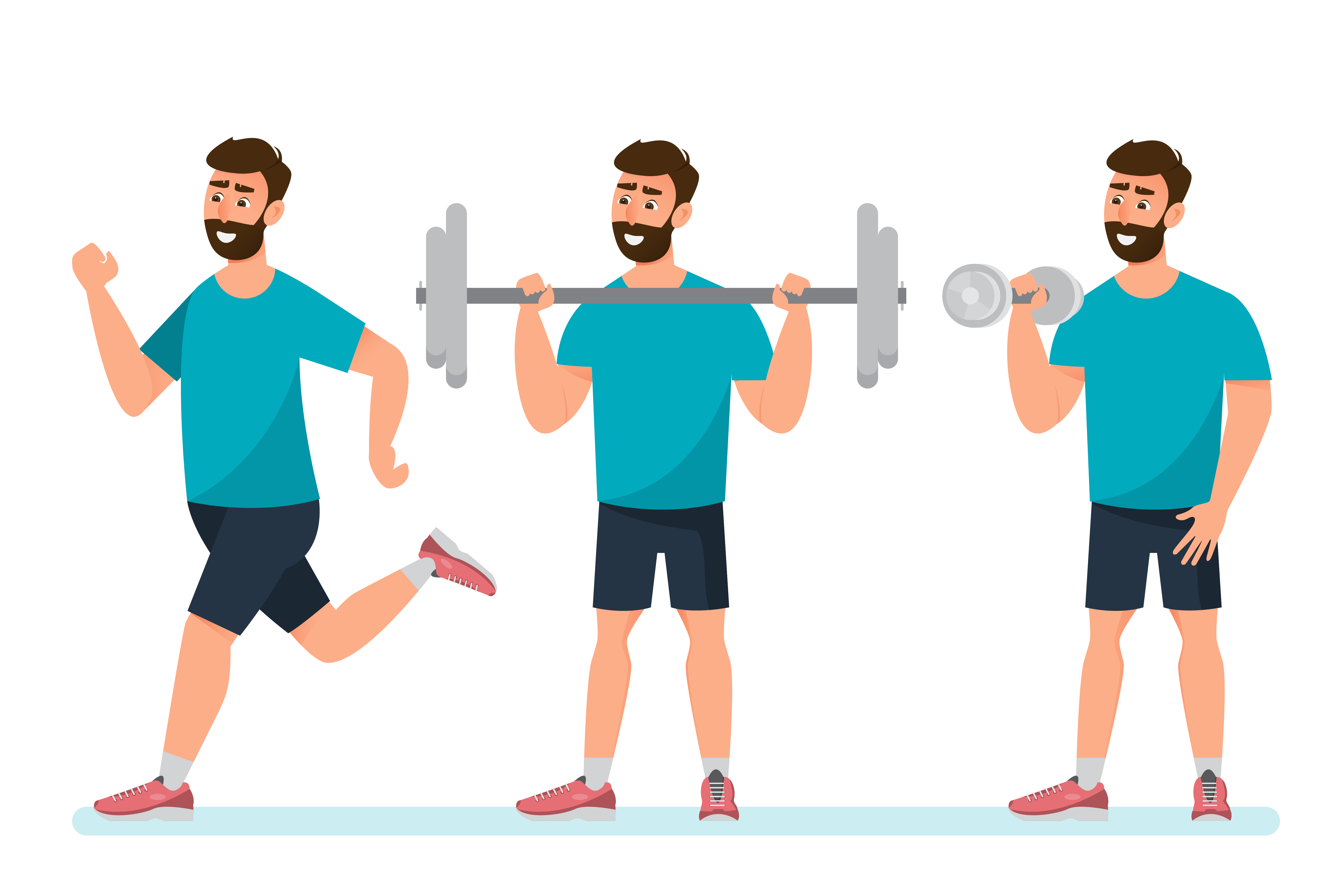 set of man exercise in the gym 676768 Vector Art at Vecteezy
