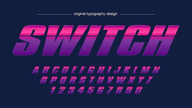 Pink Glowing Sports Abstract Typography vector