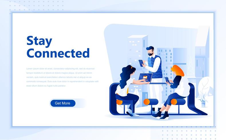 Social network flat web page design vector