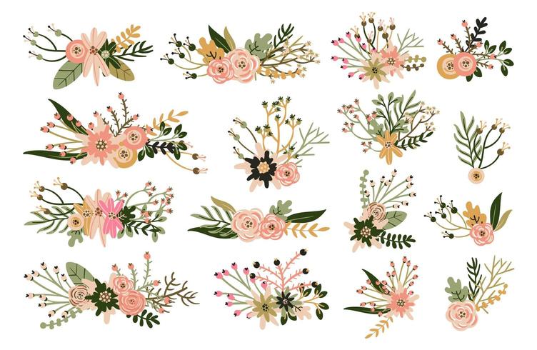 Vintage hand drawn floral elements 676812 Vector Art at Vecteezy