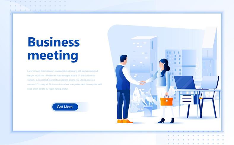 Business meeting web page design vector