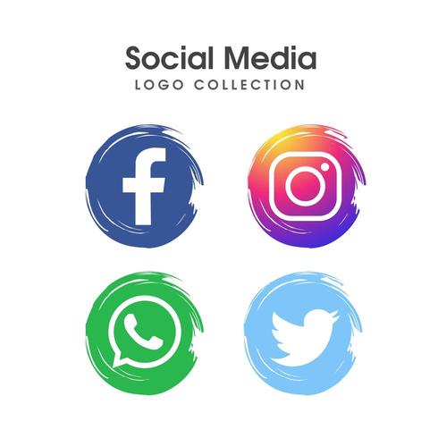 Conjunto de iconos de logotipo de redes sociales vector