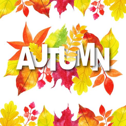 Halloween Printable Digital Paper Leaves Clipart Watercolor Fall
