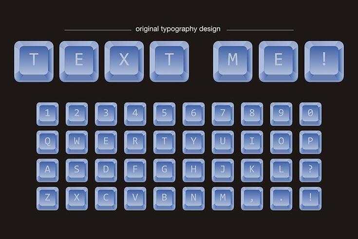 Blue Keyboard Keys Typography vector