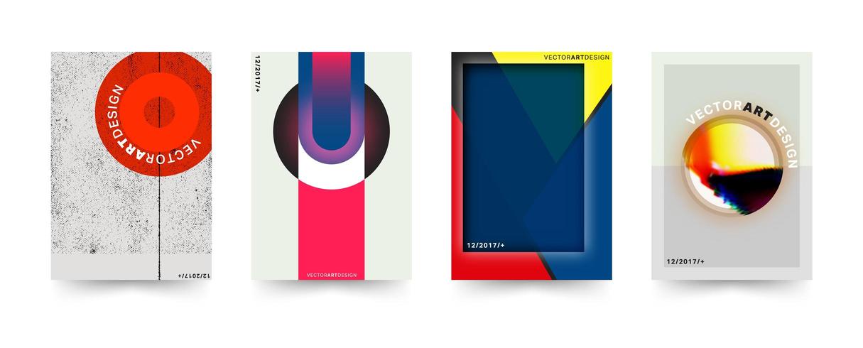 Eclectic Brochure cover template set vector