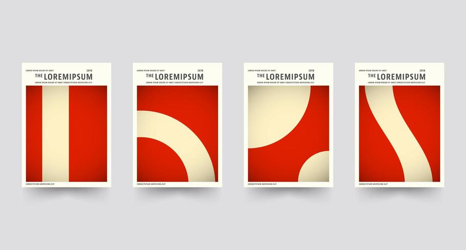 Red Brochure cover template set vector