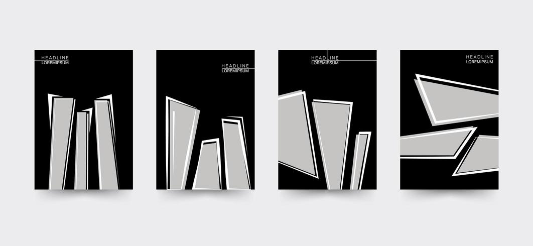 Edgy Brochure cover template set vector