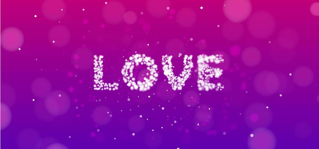 Banner de amor rosa y morado vector