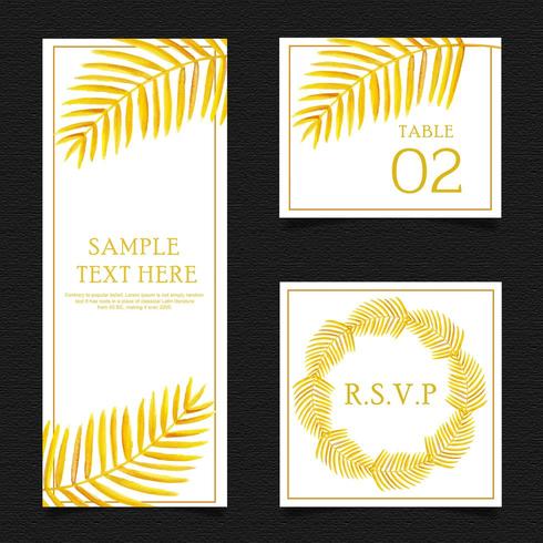 Golden Leaves Stationery Set vector