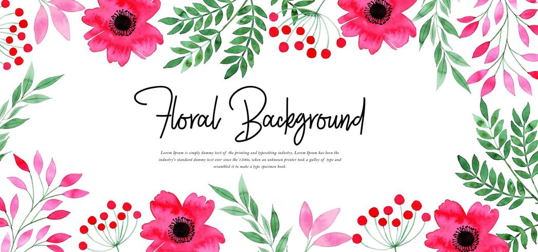 Hermoso fondo floral acuarela vector