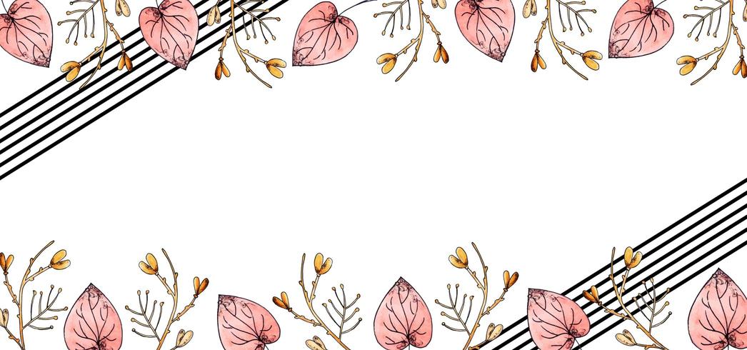 Hermoso fondo floral acuarela vector