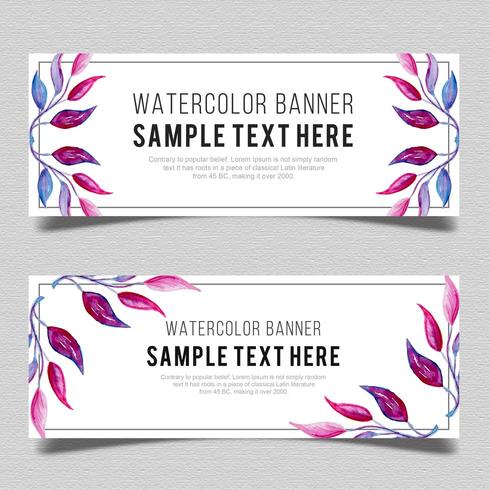 Watercolor Leaves Banner vector