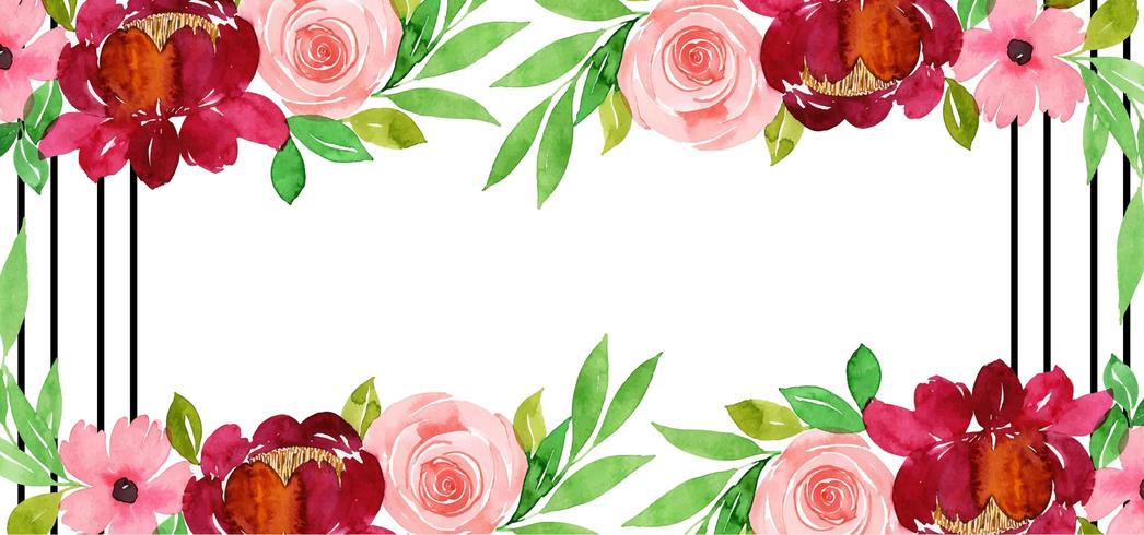 Hermoso fondo floral acuarela vector