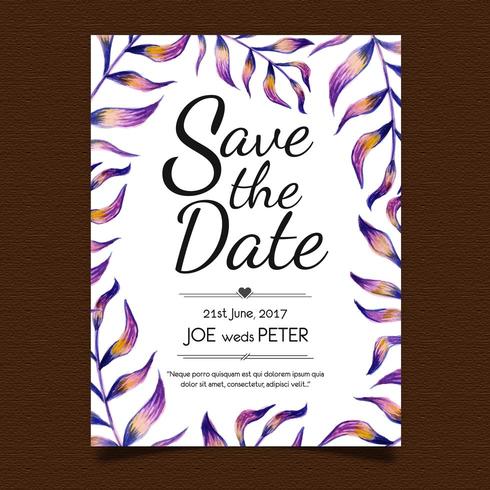Watercolor Floral Menu Card vector