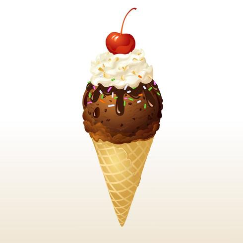 Chocolate Ice cream cone vector