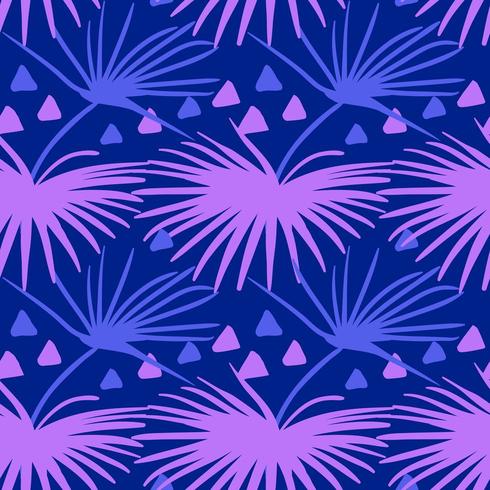 Seamless tropical pattern. Summer exotic plants ornament vector