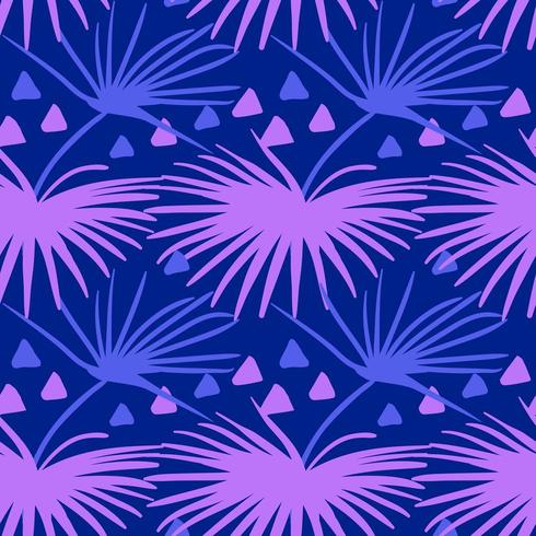 Seamless tropical pattern. Summer exotic plants ornament vector