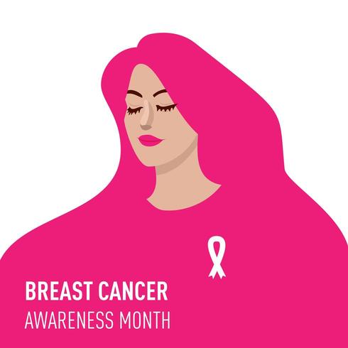 Ilustración del mes de concientización sobre el cáncer de mama vector