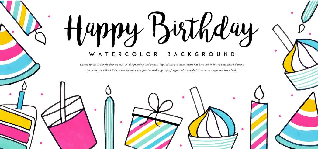 Watercolor Birthday Background vector