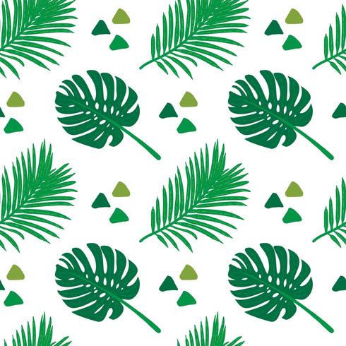 Seamless tropical pattern. Summer exotic plants ornament. vector
