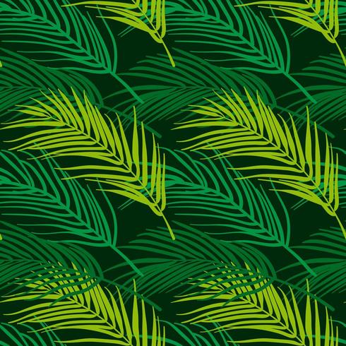 Seamless tropical pattern. Summer exotic plants ornament. vector