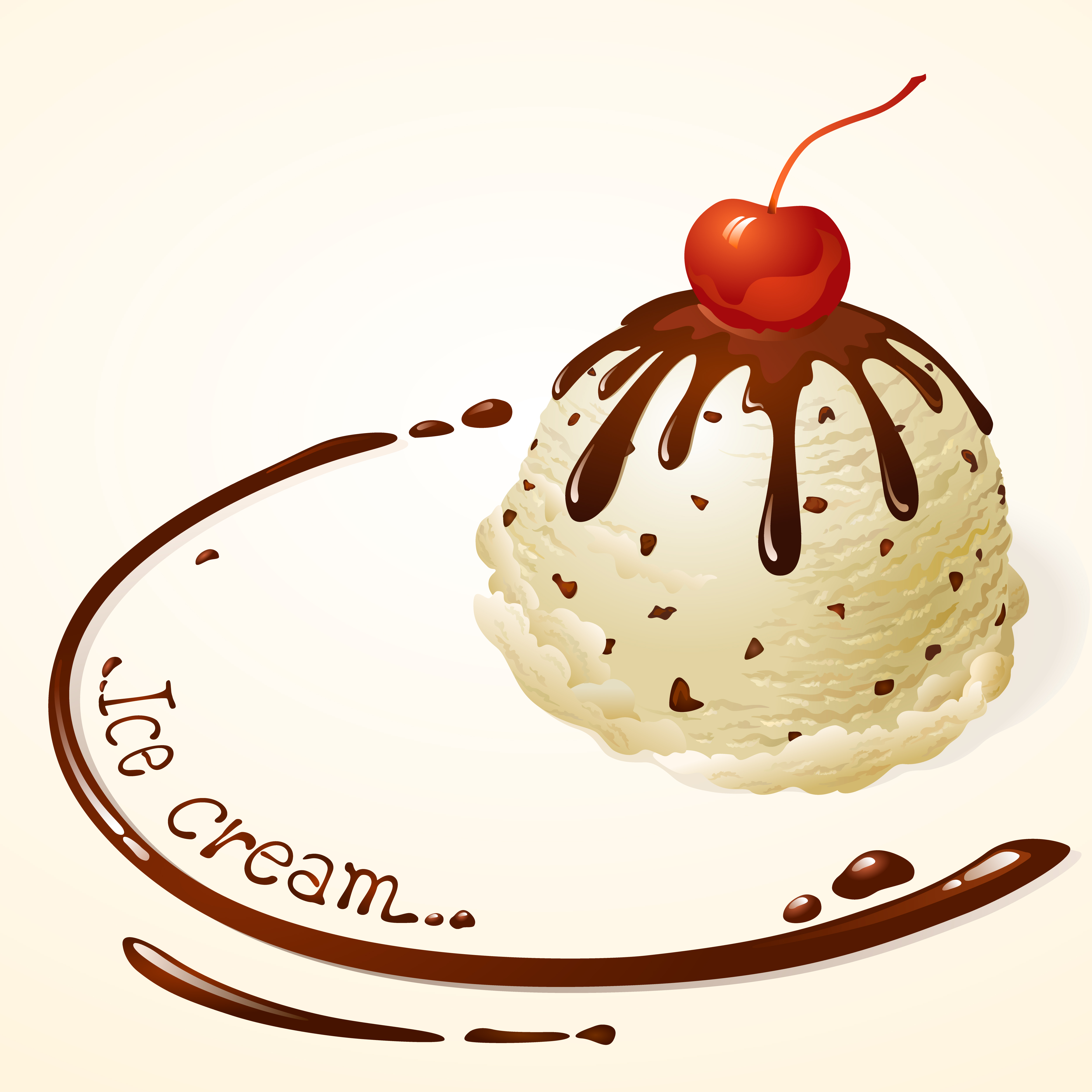 Vanilla Ice cream with chocolate sauce 677166 Vector Art at Vecteezy