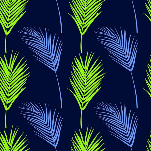 Seamless tropical pattern. Summer exotic plants ornament. vector