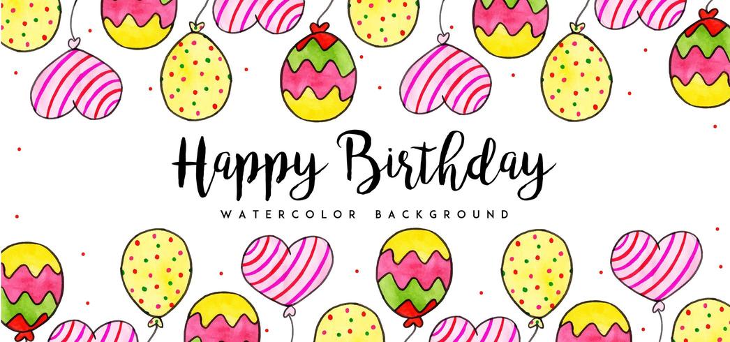 Watercolor Birthday Background vector