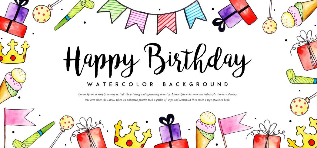 Watercolor Birthday Background vector