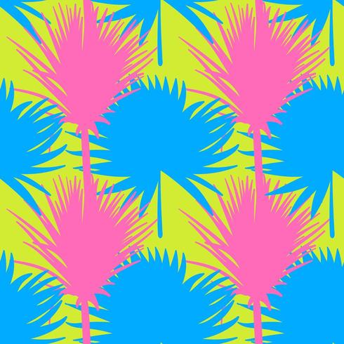 Seamless tropical pattern. Summer exotic plants ornament. vector