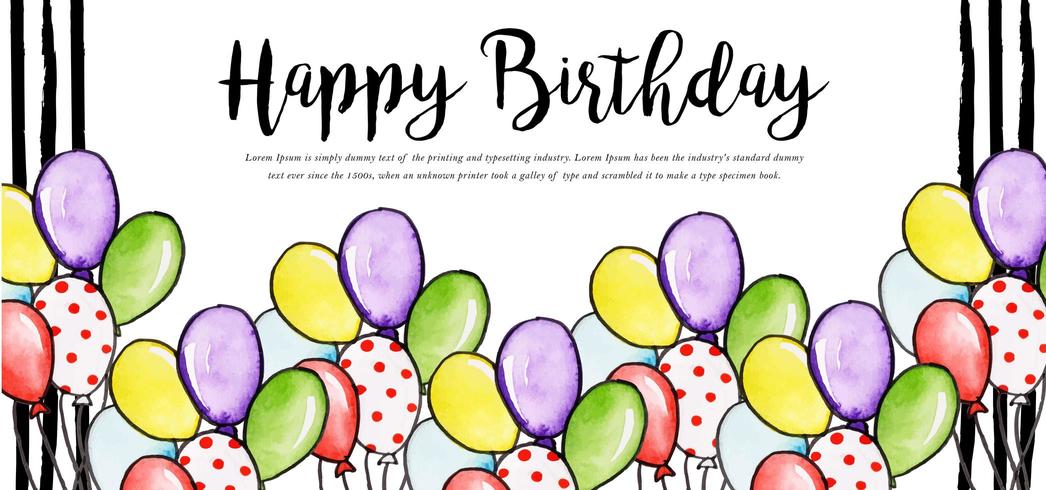 Watercolor Birthday Background vector