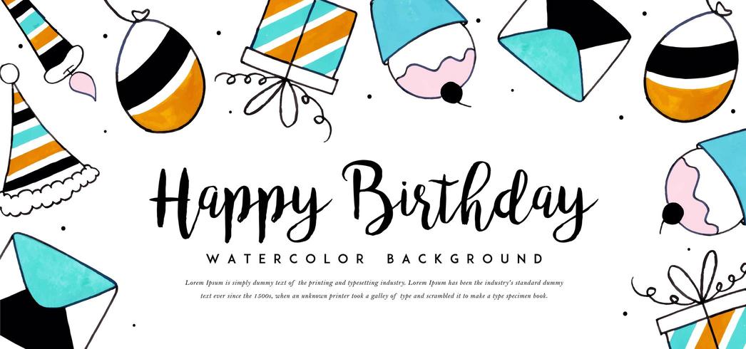 Watercolor Birthday Background vector