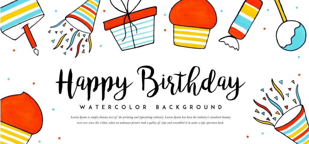 Watercolor Birthday Background vector