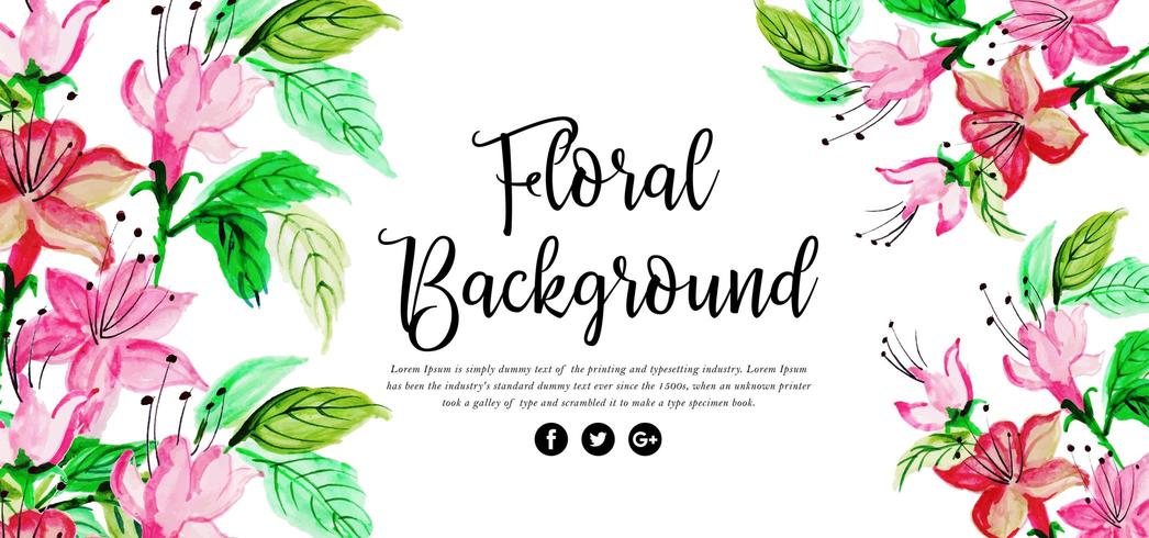 Hermoso fondo floral acuarela vector