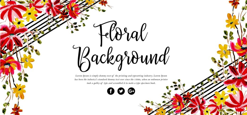 Hermoso fondo floral acuarela vector