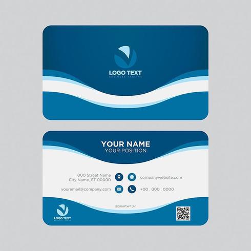 Curves Modern Colorful Business Card vector