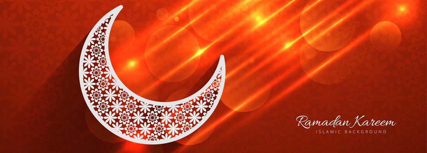 Hermosa Fiery Moon Ramadan Kareem Template vector