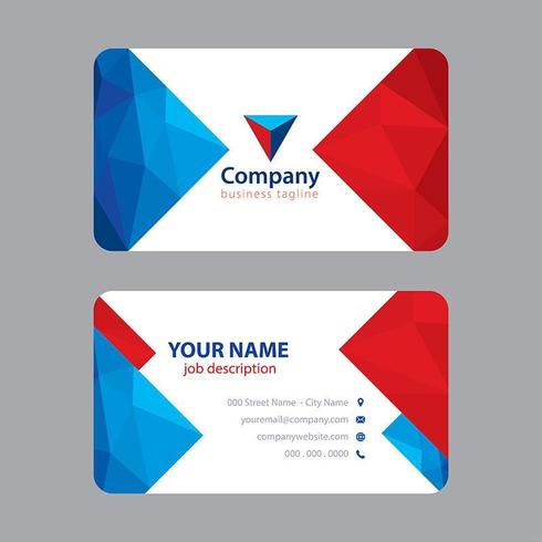 Luxury Red Blue Business Card Template - Graphicsegg