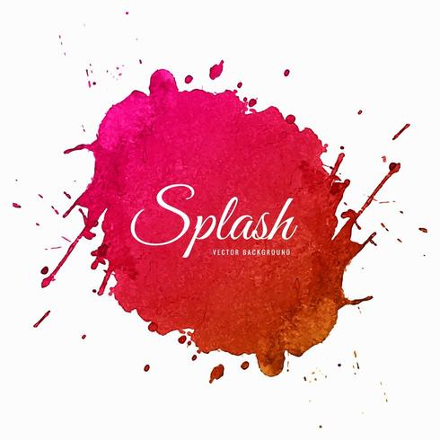 Red Hand drawn colorful soft watercolor splash design vector