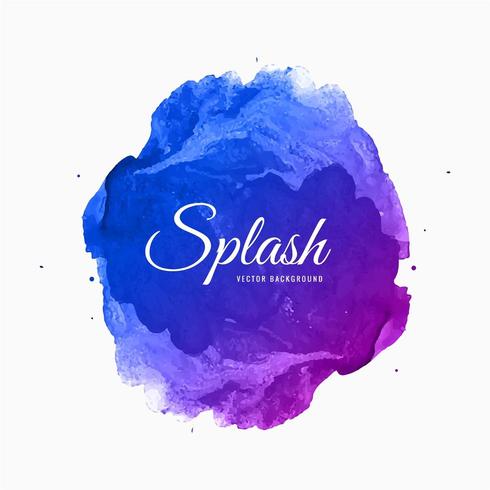 Hand drawn blue and purple soft watercolor splash  vector